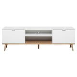 Meuble TV scandinave GÖTEBORG - Blanc - 2 Portes - L 160 x P 40 x H 50 cm