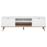 Meuble TV scandinave G÷TEBORG - Blanc - 2 Portes - L 160 x P 40 x H 50 cm