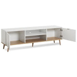 Meuble TV scandinave GÖTEBORG - Blanc - 2 Portes - L 160 x P 40 x H 50 cm