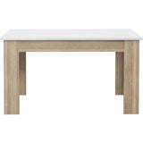 Table a manger PILVI - 4 personnes - Blanc et chene sonoma - L 140 x P 90 x H 75 cm