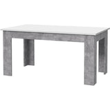 Table a manger PILVI - 6 a 8 personnes - Blanc et bÈton clair - Contemporain - L 160 x P 90 x H 75 cm