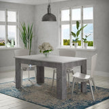 Table a manger PILVI - 6 a 8 personnes - Blanc et bÈton clair - Contemporain - L 160 x P 90 x H 75 cm