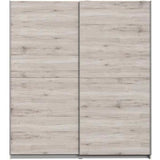 Armoire 2 portes coulissantes - Panneaux de particules - DÈcor chene cendrÈ clair - L 170,3 x P 61,2 x H 190,5 cm - ULOS