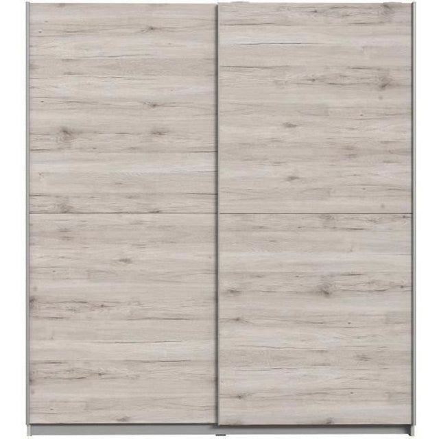 Armoire 2 portes coulissantes - Panneaux de particules - Décor chene cendré clair - L 170,3 x P 61,2 x H 190,5 cm - ULOS
