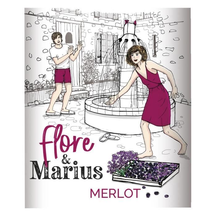 Flore & Marius 2023 IGP Atlantique Merlot - Vin rouge de Bordeaux