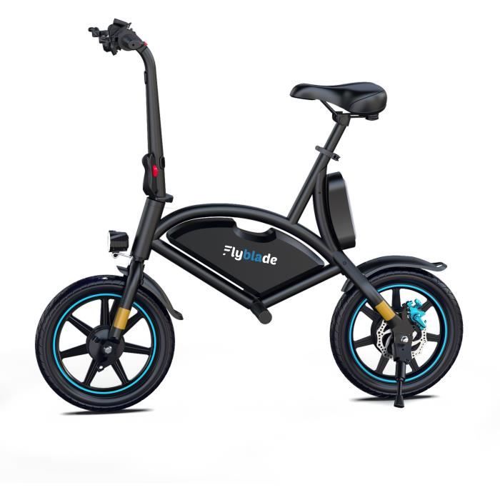 Draisienne électrique - FLYBLADE - 350 W - Max 25 km/h - 14 - Bluetooth - Pliable - Support de téléphone - Noir