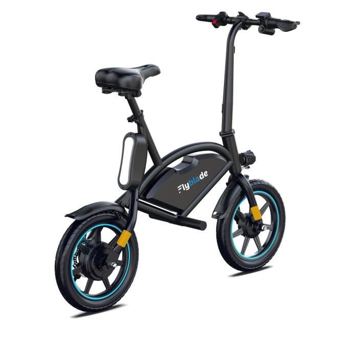 Draisienne électrique - FLYBLADE - 350 W - Max 25 km/h - 14 - Bluetooth - Pliable - Support de téléphone - Noir