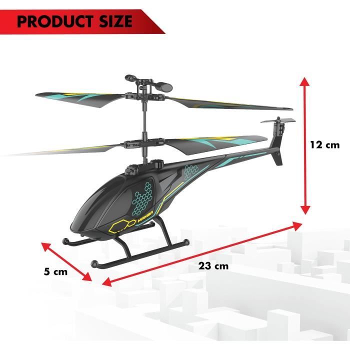 Hélicoptere télécommandé AIR MAMBA - FLYBOTIC - Technologie infrarouge - 2 canaux - Noir et bleu