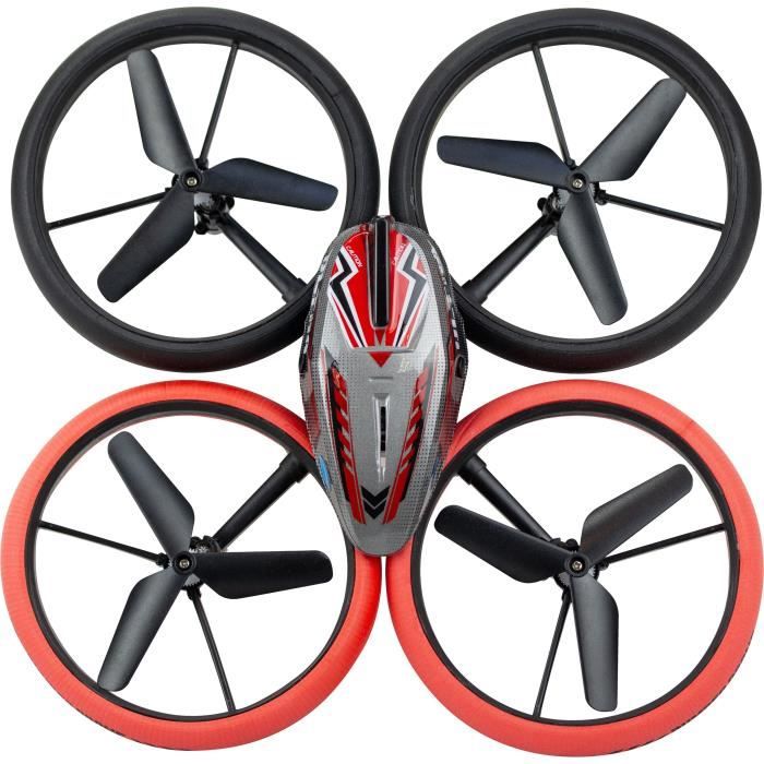Drone Télécommandé - FLYBOTIC - Bumper Drone Lit - 17 cm - rouge et noir - des 8 ans