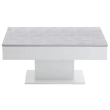 Table Basse - Bout de canapÈ -  mÈlamine Gris BÈton et Blanc L100 x H46,1 x P65 cm