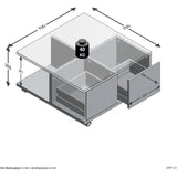 Table basse sur roulettes- DÈcor Matera et old style foncÈ - L70 x H36 x P70 cm - FabriquÈ en Allemagne TWIN