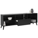 Meubles TV/Hifi Lowboard - Décor noir - L153,5 x H52 x P31,5 cm - Fabriqué en Allemagne