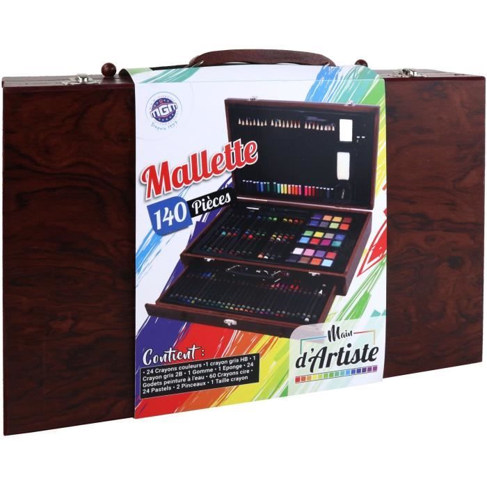 Mallette XXL De 140 Pieces - MAIN D'ARTISTE- Boite a Dessin - ActivitÈs Manuelles - Kit Complet - Art Plastiques