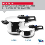 Autocuiseur vapeur - FACKELMANN - Elo Praktika Plus XL - Acier inoxydable 18/10 - 22 cm - 3 a 6 litres