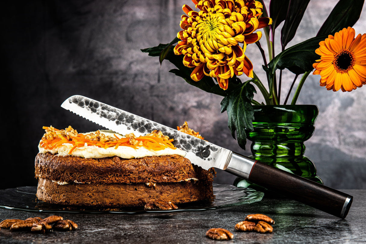 Couteau a pain - FORGED - SEBRA - Acier japonais 440C - Manche en bois Dalbergia - L 20,5 cm