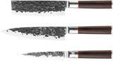Set couteaux - FORGED - BRUTE - Acier Japonais 440c - Manche en bois Dalbergia - 3 pieces