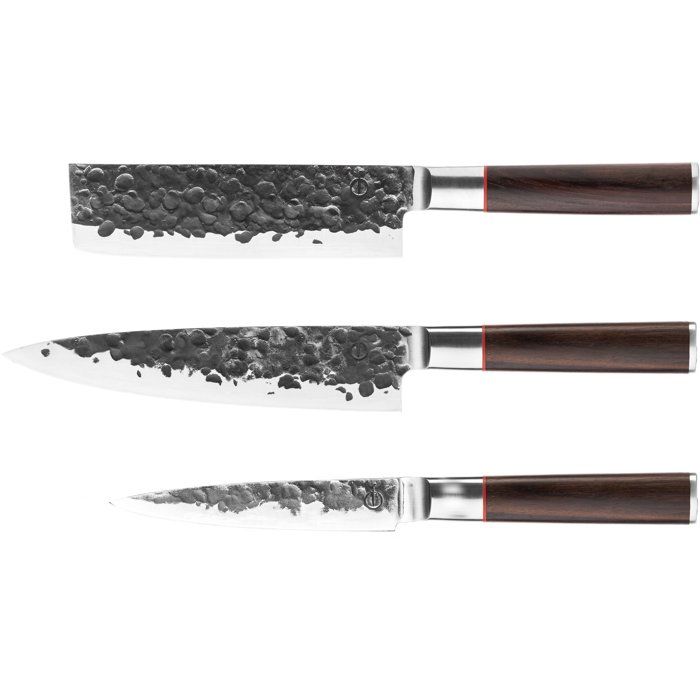 Set couteaux - FORGED - BRUTE - Acier Japonais 440c - Manche en bois Dalbergia - 3 pieces