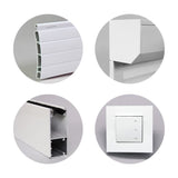 Volet roulant double parois H140 cm x L150 cm PVC recoupable en largeur et hauteur - Manoeuvre électrique filaire - Coloris Blanc -