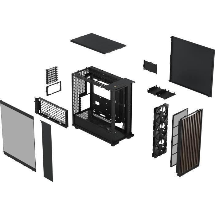 Boîtier PC - FRACTAL DESIGN - North XL Charcoal Black TG Dark - FD-C-NOR1X-02 - E-ATX - Design élégant en bois et en alliage