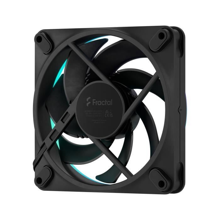 Ventilateur PC - FRACTAL DESIGN - Momentum 12 RGB - FDB - Anneau lumineux ARGB Gen 2 - Contrôle PWM - Noir