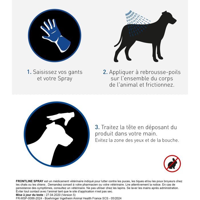 Frontline Spray - Anti-puces anti-tiques - Chat et chien +5kg - 250ml