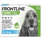 Frontline Combo chien - Anti-puces anti-tiques pour chien M - 10-20kg - 3 pipettes