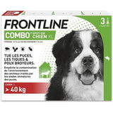 Frontline Combo chien - Anti-puces anti-tiques pour chien XL - 40-60kg - 3 pipettes