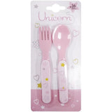 Lot Vaisselle Licorne pour Enfant - FUN HOUSE - 006319 - 2 Assiettes, 2 Sets de Couverts et 1 Peluche Douce