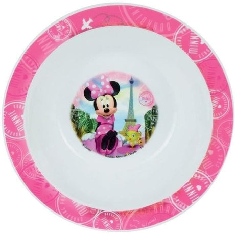 Lot Vaisselle Disney Minnie - FUN HOUSE - 006377 - Verre, Assiette Creuse, Assiette Plate, Gourde, Boîte Goűter et Couverts