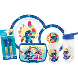 Lot vaisselle - FUN HOUSE - LILO ET STITCH Verre, assiette Ř22 cm et Ř16 cm, couverts, gourde et boite goűter