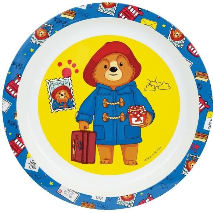 Lot vaisselle réutilisable - FUN HOUSE - PADDINGTON - Assiette, Assiette creuse, Verre, Gourde et boite a goûter