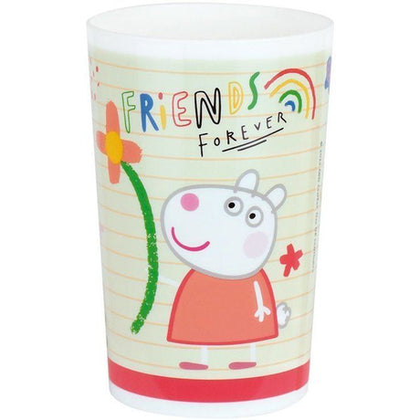 Lot vaisselle - FUN HOUSE - PEPPA PIG - 2 assiettes creuses Ř 22 cm, 2 verres 220 ml, gourde 350 ml, boîte a goűter et peluche 17 cm