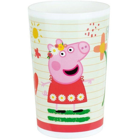 Lot vaisselle - FUN HOUSE - PEPPA PIG - 2 assiettes creuses Ř 22 cm, 2 verres 220 ml, gourde 350 ml, boîte a goűter et peluche 17 cm