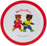 Lot vaisselle - FUN HOUSE - PETIT OURS BRUN - Assiette plate Ø 22 cm, 2 assiettes creuses Ø 16 cm, 2 verres 220 ml et peluche 18 cm