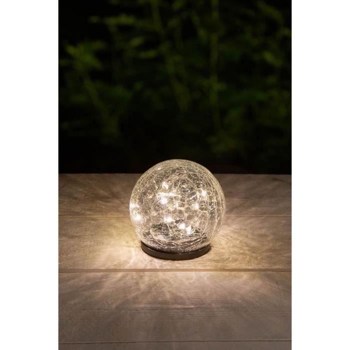 GALIX Solar Sphere - Broken glass effect - Ø 10 cm - 15 white LEDs