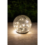 Sphere solaire GALIX - Effet verre brisé - Ř 15cm - 25 LED blanches