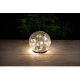 Sphere solaire GALIX - Effet verre brisé - Ř 15cm - 25 LED blanches