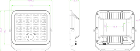 Projecteur LED solaire - GALIX - G2612 - 2000 Lumens - Détecteur de présence et panneau déporté
