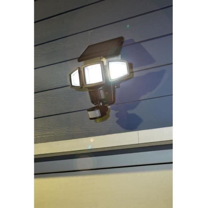 Projecteur Solaire 3 Tetes GALIX G4442 - 1500 Lumens - 182 LED SMD - Mode AUTO ou Marche Forcée