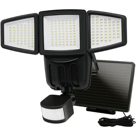 Projecteur Solaire 3 Tetes GALIX G4442 - 1500 Lumens - 182 LED SMD - Mode AUTO ou Marche Forcée