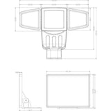 Projecteur Solaire 3 Tetes GALIX G4442 - 1500 Lumens - 182 LED SMD - Mode AUTO ou Marche Forcée