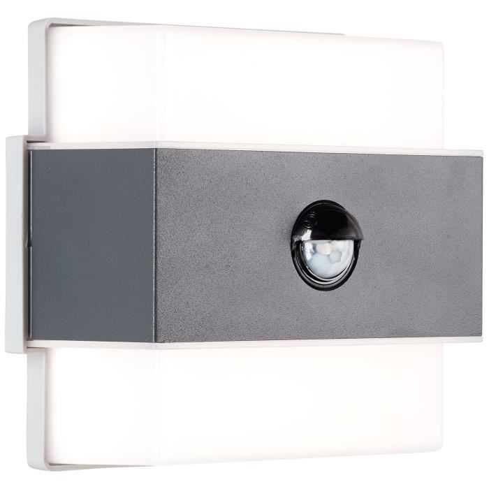 Applique murale extérieure - BRILLIANT - ARCHIE - + détecteur - Métal et plastique - Anthracite - LED intégrée - 7,5 W IP44