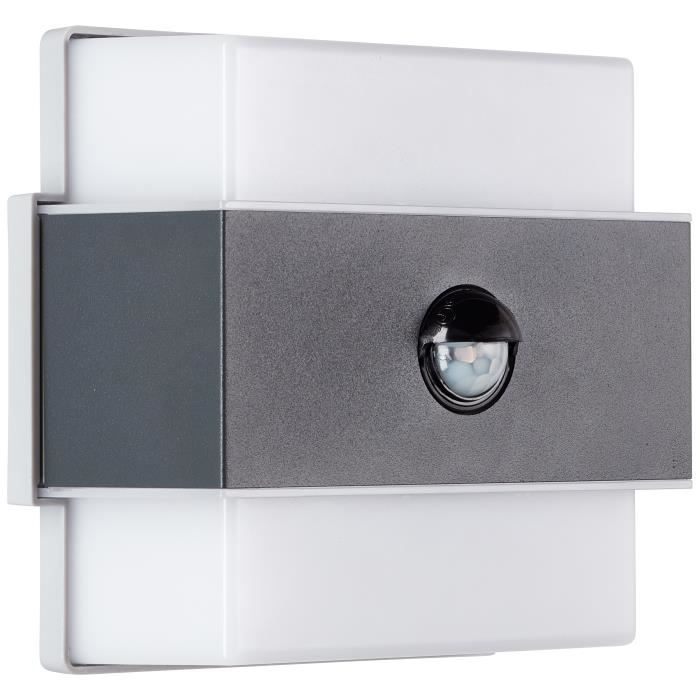 Applique murale extérieure - BRILLIANT - ARCHIE - + détecteur - Métal et plastique - Anthracite - LED intégrée - 7,5 W IP44