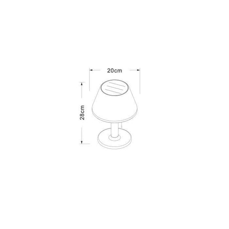 Lampe de table solaire G2 tres éclairante - GALIX - 100 Lumens - Plastique et tube en inox
