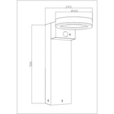 Borne solaire - GALIX - G4590B - Tres éclairante - Inox (option Applique) avec détecteur - H50 cm - 1000 Lumens