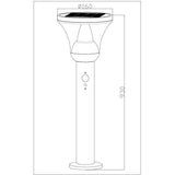 Lampadaire solaire - GALIX - G4595C - Tres éclairant - Inox avec détecteur - H93 cm - 1000 Lumens