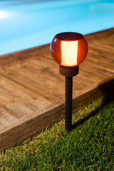 Lanterne solaire - GALIX - G2625 - Effet flamme naturelle - 12 LED SMD - Ambrée - Ø 10,5 cm - H 41 cm - 4 Lumens
