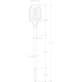 Torche solaire en résine 12 LED ambrée vacillantes Ř 7,3cm H47cm - GALIX