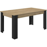 Table a manger extensible - GAMI - TRUST - Chene / Noir - 8 personnes - 160/200 x 90 x 77 cm