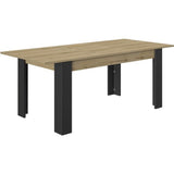 Table a manger extensible - GAMI - TRUST - Chene / Noir - 8 personnes - 160/200 x 90 x 77 cm